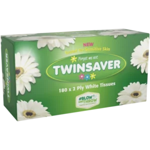 Twinsaver 2-Ply White Tissues 180 Sheets