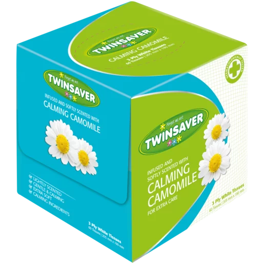Twinsaver Facial Tissue 3-Ply Camomile 60 Sheets