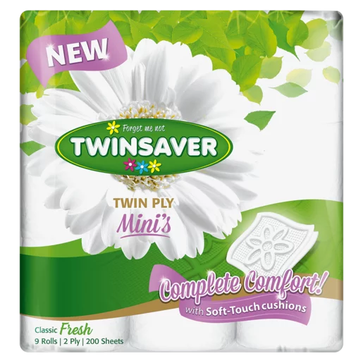 Twinsaver Toilet Paper 2-Ply 200 Sheets 9 Pack