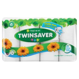 Twinsaver 1-Ply Toilet Paper 300 Sheets 8 Pack