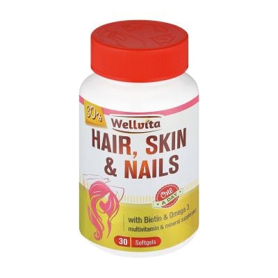Wellvita Hair, Skin and Nail Softgel Capsules 30 Pack