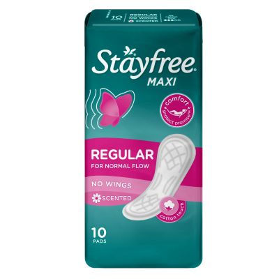 Stayfree Maxi Thick Pads 10 Pack Scented No Wings