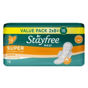 Stayfree Maxi Pads with Wings Scented 16 Pack