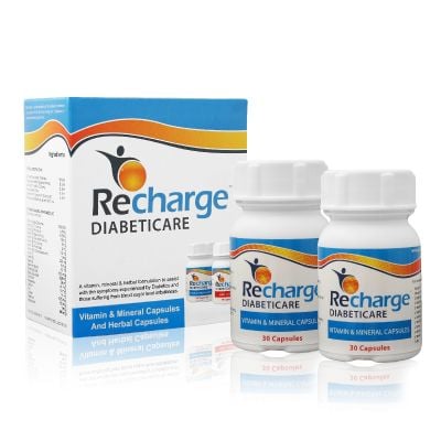 Recharge Diabetes Vitamins Minerals Herbal Capsules 60+30