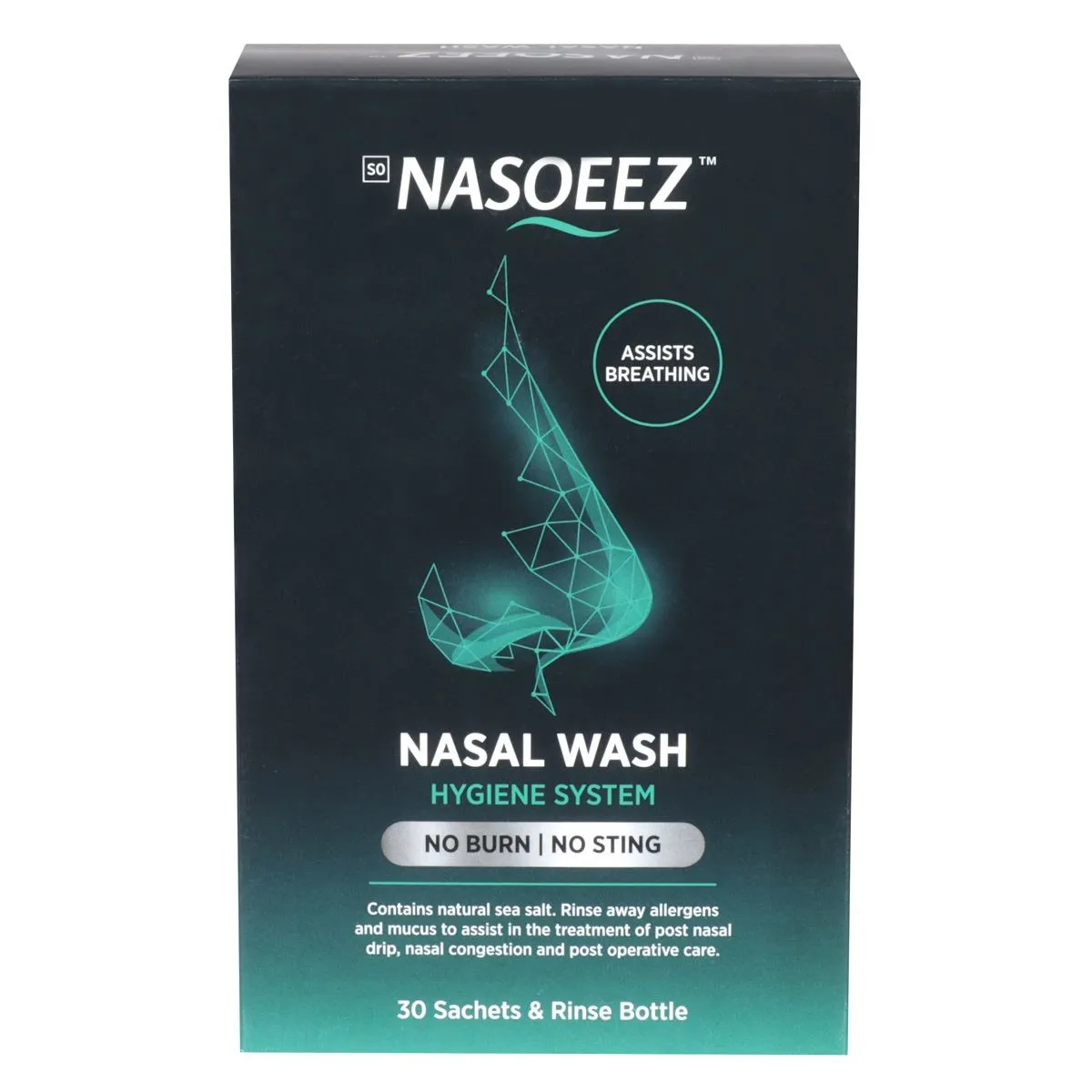 NasoEez Nasal Wash 30 Sachets Plus Rinse Bottle