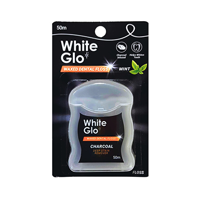 White Glo Dental Floss Charcoal 50m