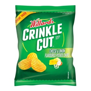 Willards Crinkle Cut Chips Cheese and Onion 125g
