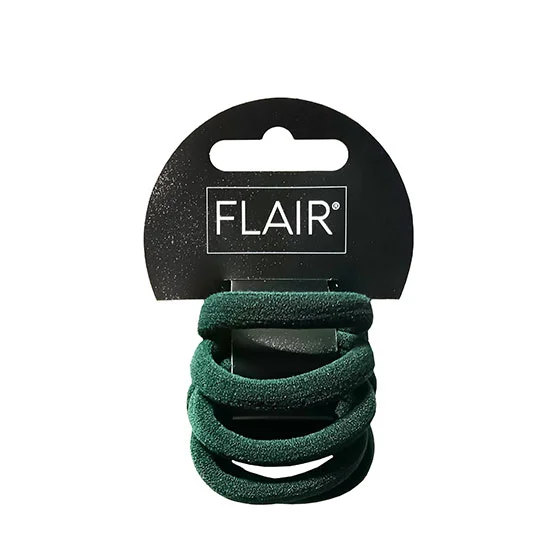 Flair Hair Rings Green 10 Pack